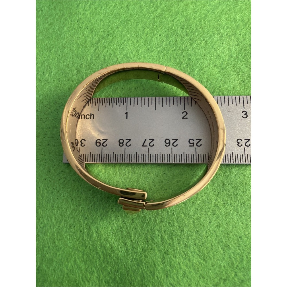 Kate Spade NY Classic Black Hinged Turn Lock Pyramid Bangle Bracelet - Picture 8 of 11